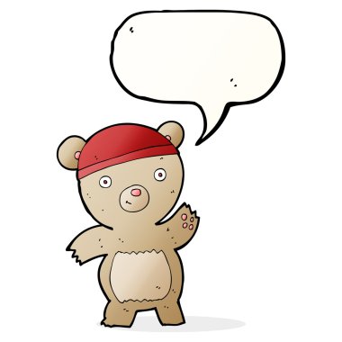 Konuşma baloncuklu çizgi film ayısı