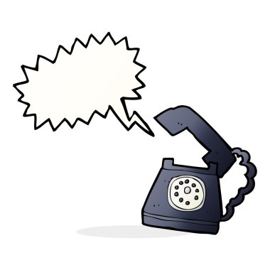 konuşma balonlu telefon çalan çizgi film.