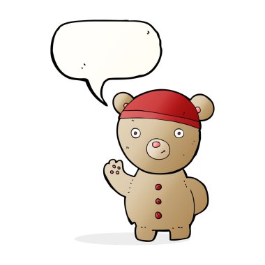 Konuşma baloncuklu çizgi film ayısı