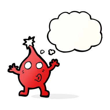 Düşünce baloncuklu komik noel karakteri