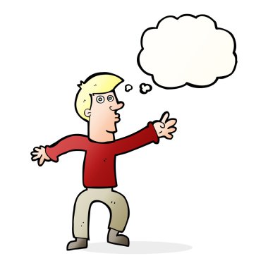 Düşünce baloncuğu olan adama ulaşan çizgi film