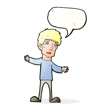 çizgi film endişeli adam konuşma baloncuğu ile