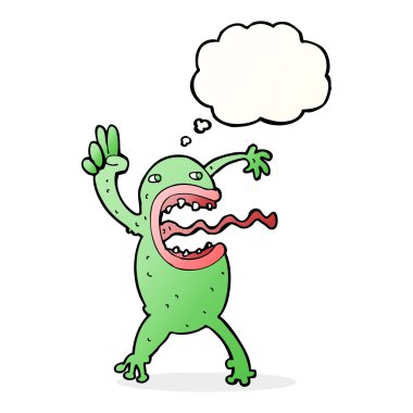 çizgi film çılgın kurbağa ile düşünce balonu