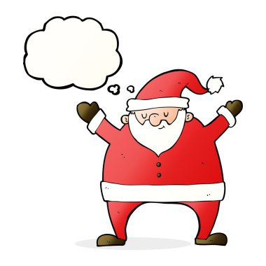 Düşünce baloncuklu çizgi film Noel Baba