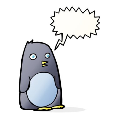 Konuşma baloncuklu penguen çizgi filmi