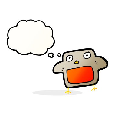 Düşünce baloncuklu çizgi robin