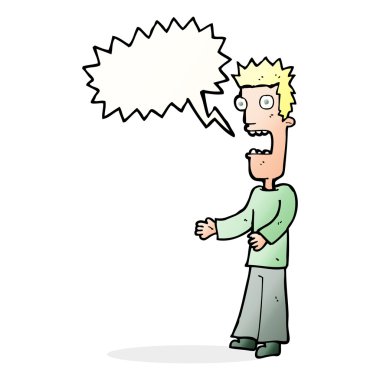 Çizgi filmci konuşma balonuyla çıldırıyor.