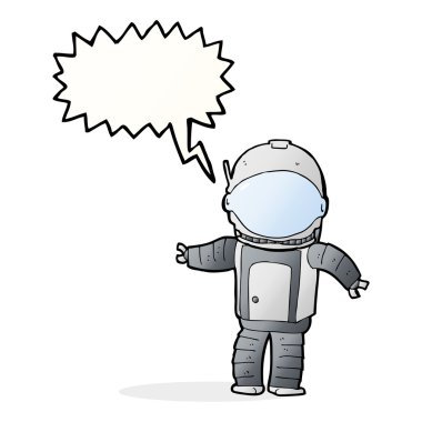 Konuşma balonu olan bir astronot.