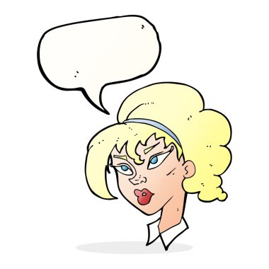 çizgi film güzel kadınla konuşma balonu