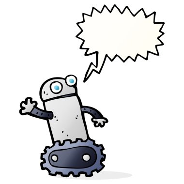 Konuşma baloncuklu çizgi film robotu