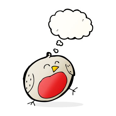 Düşünce baloncuklu çizgi robin