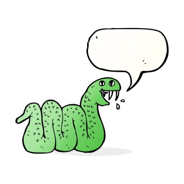 Konuşma balonlu çizgi film yılanı