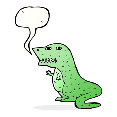 Konuşma baloncuklu karikatür dinozor