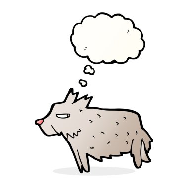 Düşünce baloncuklu karikatür teriyeri