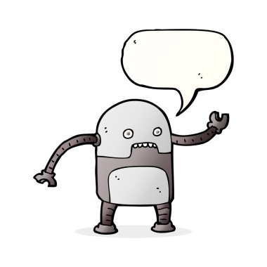 Konuşma baloncuklu komik robot.