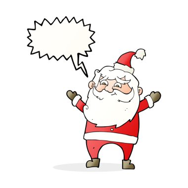 çizgi film mutlu noel baba konuşma balonu ile