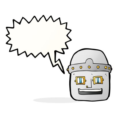 çizgi film robot kafa ile konuşma balonu