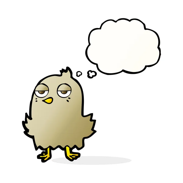 Karikatura nudit pták s myšlenkou bublina — Stockový vektor