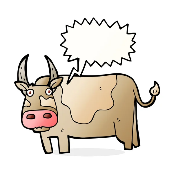 Cartoon bull with speech bubble — Stock Vector