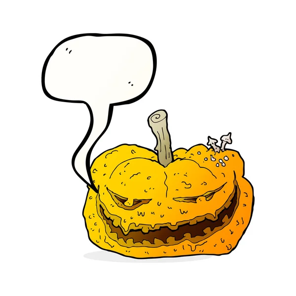 Konuşma baloncuklu Cadılar Bayramı balkabağı çizgi filmi