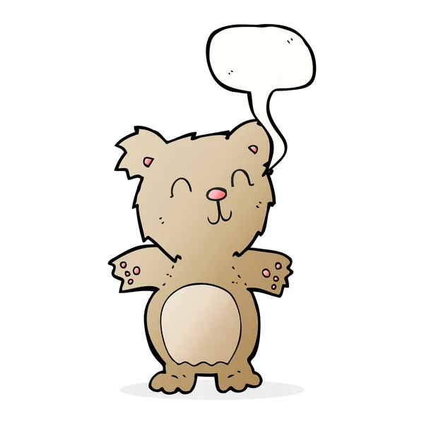 Cartoon cute teddy bear with speech bubble — Stock Vector