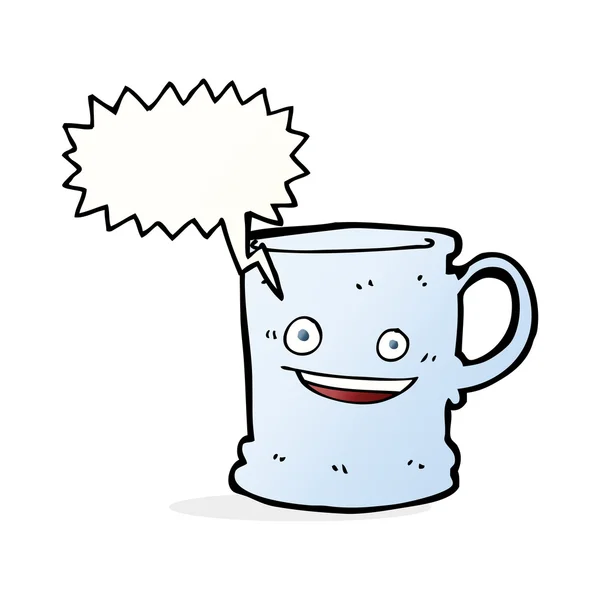 Tasse de dessin animé avec bulle de parole — Image vectorielle