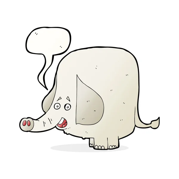 Karikatur glücklicher Elefant mit Sprechblase — Stockvektor