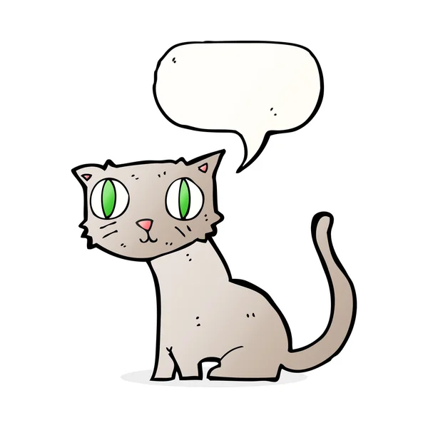 Chat dessin animé avec bulle de parole — Image vectorielle