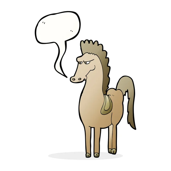 Мультяшний кінь з мовною бульбашкою — стоковий вектор