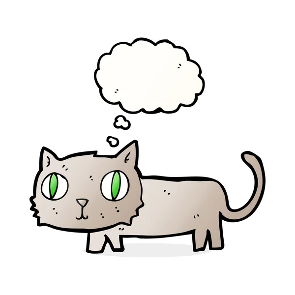 Chat dessin animé avec bulle de pensée — Image vectorielle