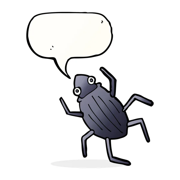 Cartoon bug met spraakbel — Stockvector