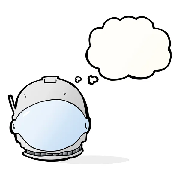 Cartoon astronauta rosto com bolha de pensamento —  Vetores de Stock