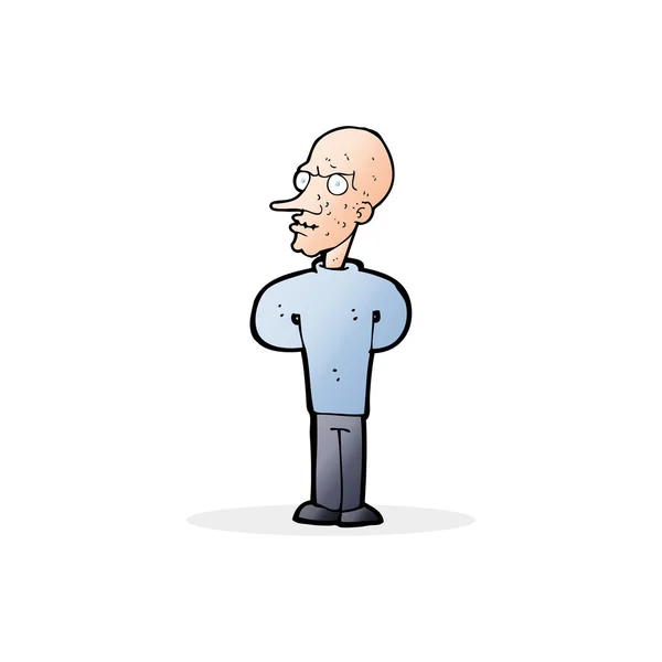 Cartoon evil bald man with thought bubble — Stock Vector