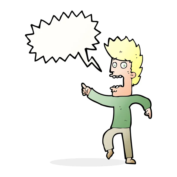 Cartoon bang man met spraakzeepbel — Stockvector