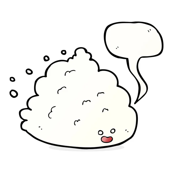 Cartoon cloud character with speech bubble — Stock Vector