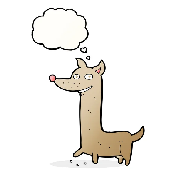 Divertido perro de dibujos animados con burbuja de pensamiento — Vector de stock