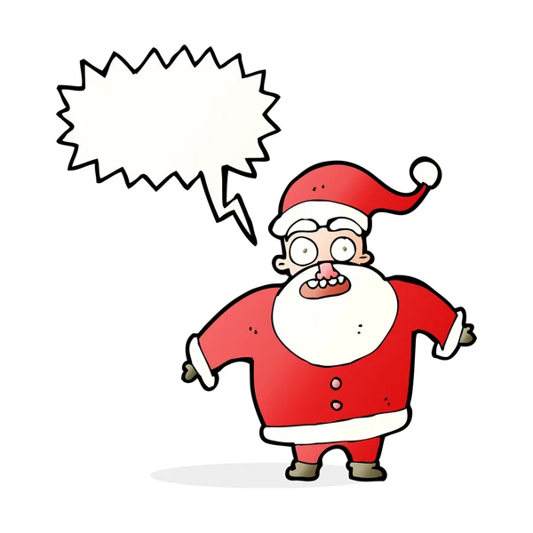 Карикатура шокировала Санта-Клауса речевым пузырем — стоковый вектор
