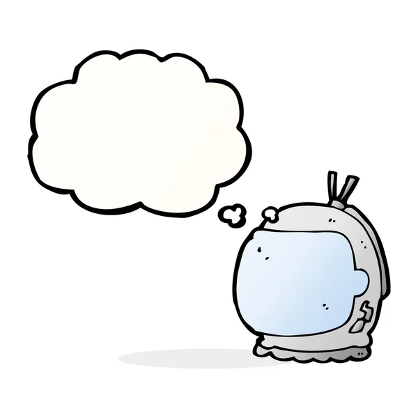 Cartoon Astronautenhelm mit Gedankenblase — Stockvektor