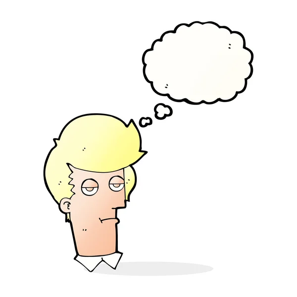 思考バブルを持つ漫画退屈男 — ストックベクタ
