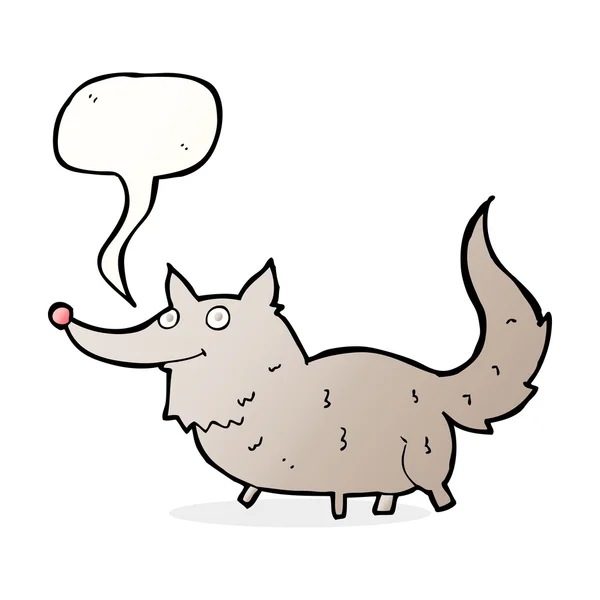 Dessin animé petit loup avec bulle de parole — Image vectorielle