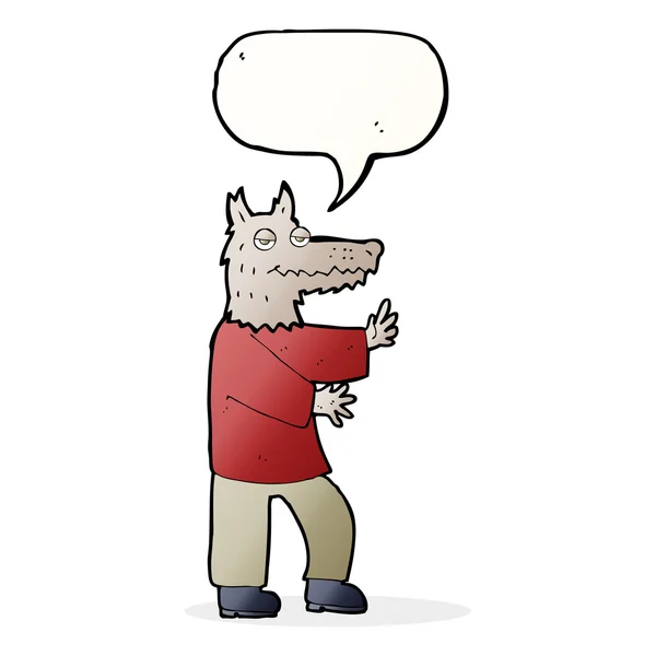 Karikatur Werwolf mit Sprechblase — Stockvektor