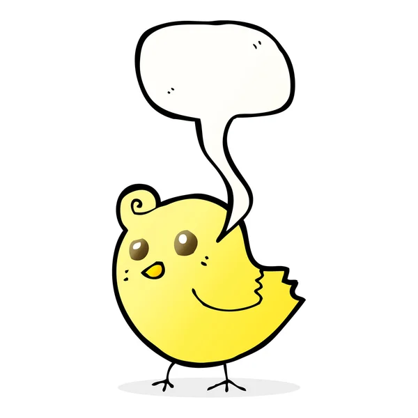 Pasăre de desene animate cu bulă de vorbire — Vector de stoc