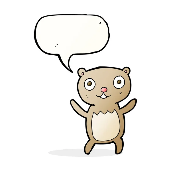 Ursuleț de desene animate cu bulă de vorbire — Vector de stoc
