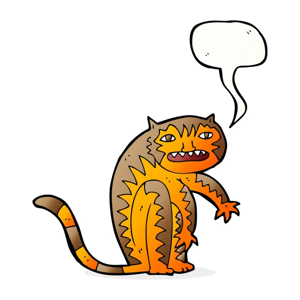 Tigre de bande dessinée avec bulle de parole — Image vectorielle