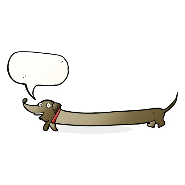 Καρτούν dachshund με φούσκα ομιλία — Διανυσματικό Αρχείο