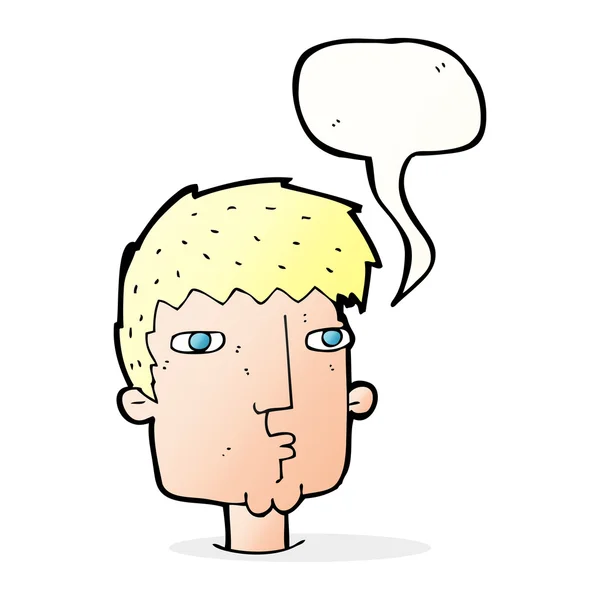 Cartoon nieuwsgierige man met spraakbel — Stockvector