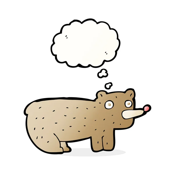 Vtipný kreslený medvěd s myšlenkovou bublinou — Stockový vektor