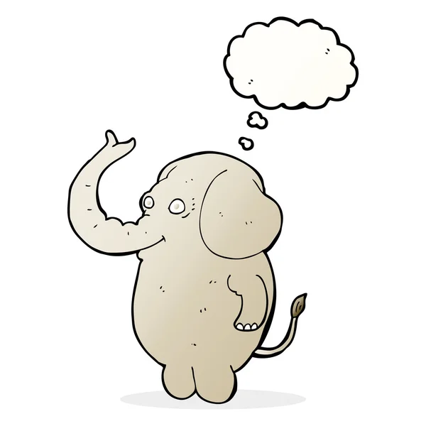 Elefante divertido de dibujos animados con burbuja de pensamiento — Archivo Imágenes Vectoriales