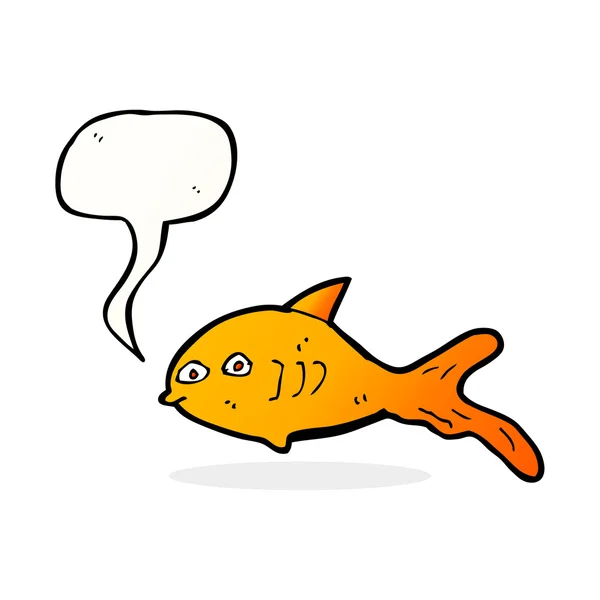 Cartoon fish with speech bubble — Stock Vector