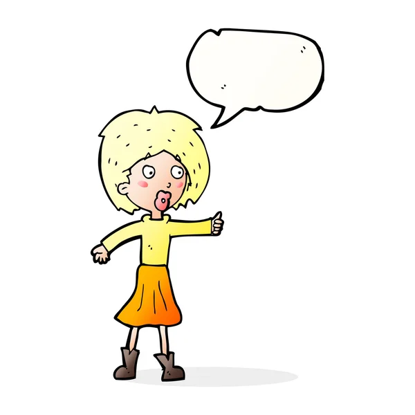 Cartoon woman  with speech bubble — Stock Vector